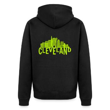 Cleveland State Ohio USA America United States - Unisex Premium Organic Zip Hoodie - black - Back - Nico (187cm)