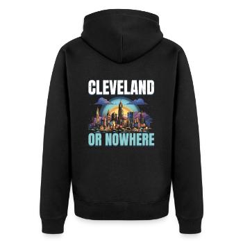 Cleveland State Ohio USA America United States - Unisex Premium Organic Zip Hoodie - black - Back - Nico (187cm)