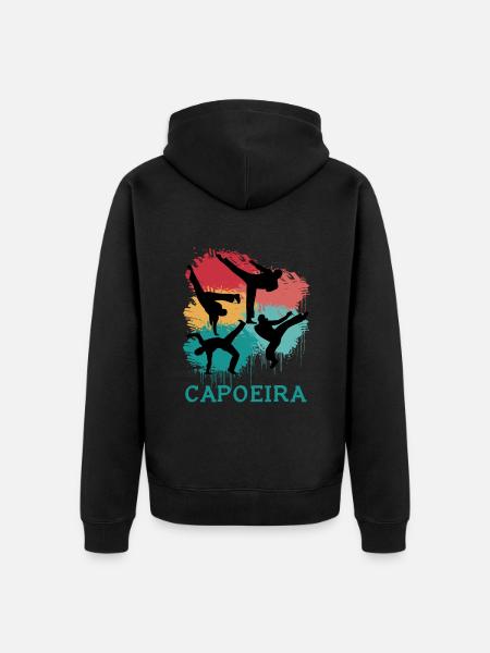 Capoeira Retro - Unisex Premium Organic Zip Hoodie - black