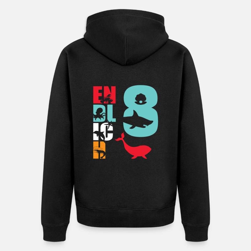 Enfin 8 Requin - Veste à capuche bio Premium Unisexe - noir