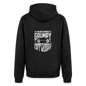 Bodybuilder - Unisex Premium Bio Zip Hoodie - Schwarz - Hinten - Nico (187cm)