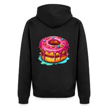 Le double beignet glacé - Veste à capuche bio Premium Unisexe - noir - Dos - Nico (187cm)