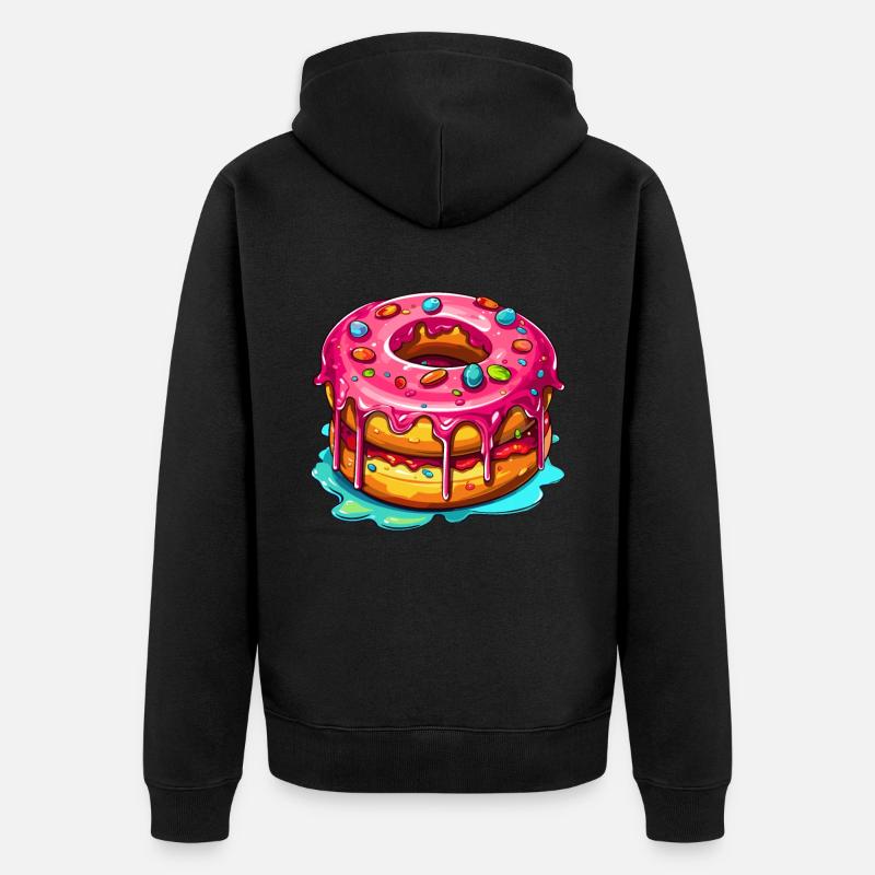 Der glasierte Doppel Donut - Unisex Premium Bio Zip Hoodie - Schwarz