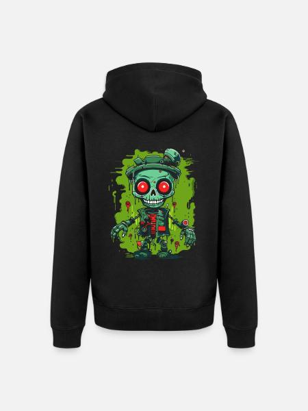 Schleim und Roboter - Unisex Premium Bio Zip Hoodie - Schwarz