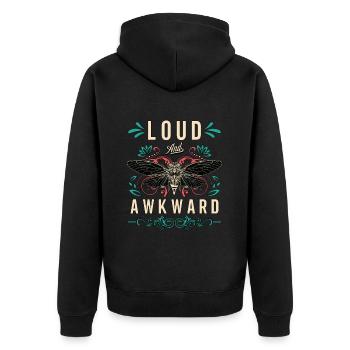 Cicadas Loud And Awkward Loves Periodical Cicada - Unisex Premium Organic Zip Hoodie - black - Back - Nico (187cm)