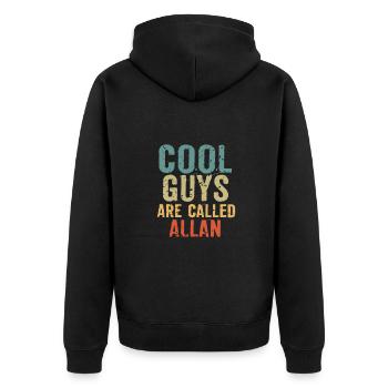 Les gars cool s’appellent Allan - Veste à capuche bio Premium Unisexe - noir - Dos - Nico (187cm)