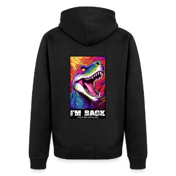 Je ne suis pas revenu pour être gentil, dinosaure - Veste à capuche bio Premium Unisexe - noir - Dos - Nico (187cm)