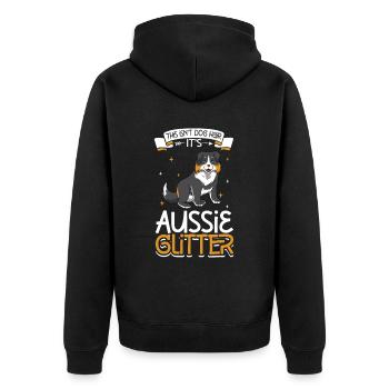 Paillettes australiennes - Veste à capuche bio Premium Unisexe - noir - Dos - Nico (187cm)