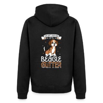 Beagle Paillettes - Veste à capuche bio Premium Unisexe - noir - Dos - Nico (187cm)