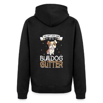 Bouledogue pailleté - Veste à capuche bio Premium Unisexe - noir - Dos - Nico (187cm)