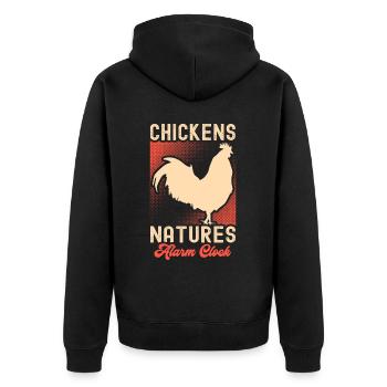 Amoureux de la poule Fermier Poulailler Amoureux de la poule - Veste à capuche bio Premium Unisexe - noir - Dos - Nico (187cm)