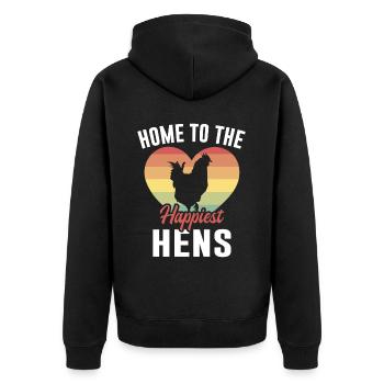 Amoureux de la poule Fermier Poulailler Amoureux de la poule - Veste à capuche bio Premium Unisexe - noir - Dos - Nico (187cm)