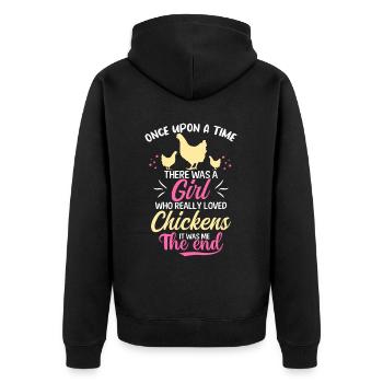 Amoureux de la poule Fermier Poulailler Amoureux de la poule - Veste à capuche bio Premium Unisexe - noir - Dos - Nico (187cm)