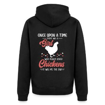 Amoureux de la poule Fermier Poulailler Amoureux de la poule - Veste à capuche bio Premium Unisexe - noir - Dos - Nico (187cm)