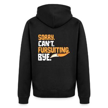 Furry Fandom Fursona Fox - Unisex Premium Organic Zip Hoodie - black - Back - Nico (187cm)