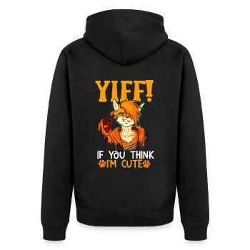 Furry Fandom Fursona Fursuit Fox - Unisex Premium Organic Zip Hoodie - black - Back - Nico (187cm)