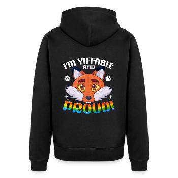 Furry Fandom Fursona Fursuit Fox - Unisex Premium Organic Zip Hoodie - black - Back - Nico (187cm)