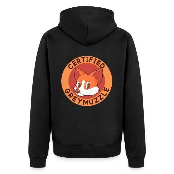 Furry Fandom Fursona Fursuit Dog - Unisex Premium Organic Zip Hoodie - black - Back - Nico (187cm)