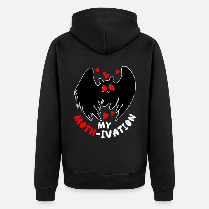 Mothman Kryptide Kryptozoologie - Unisex Premium Bio Zip Hoodie - Schwarz