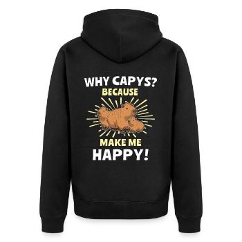Capybara - Veste à capuche bio Premium Unisexe - noir - Dos - Nico (187cm)