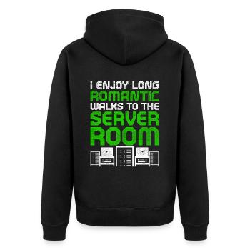 Netzwerkadministrator Server Room - Unisex Premium Bio Zip Hoodie - Schwarz - Hinten - Nico (187cm)