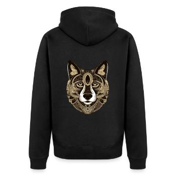 Husky Dog Head Animal - Unisex Premium Organic Zip Hoodie - black - Back - Nico (187cm)