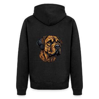 Mastiff Dog Head Animal - Unisex Premium Organic Zip Hoodie - black - Back - Nico (187cm)