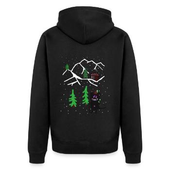 Hiver Montagne Forêt Troll Randonnée Chalet D’hiver - Veste à capuche bio Premium Unisexe - noir - Dos - Nico (187cm)