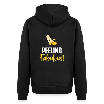 Exfoliating Fabulous! Banana puns - Unisex Premium Organic Zip Hoodie - black - Back - Nico (187cm)