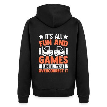 Forklift driver - Unisex Premium Organic Zip Hoodie - black - Back - Nico (187cm)