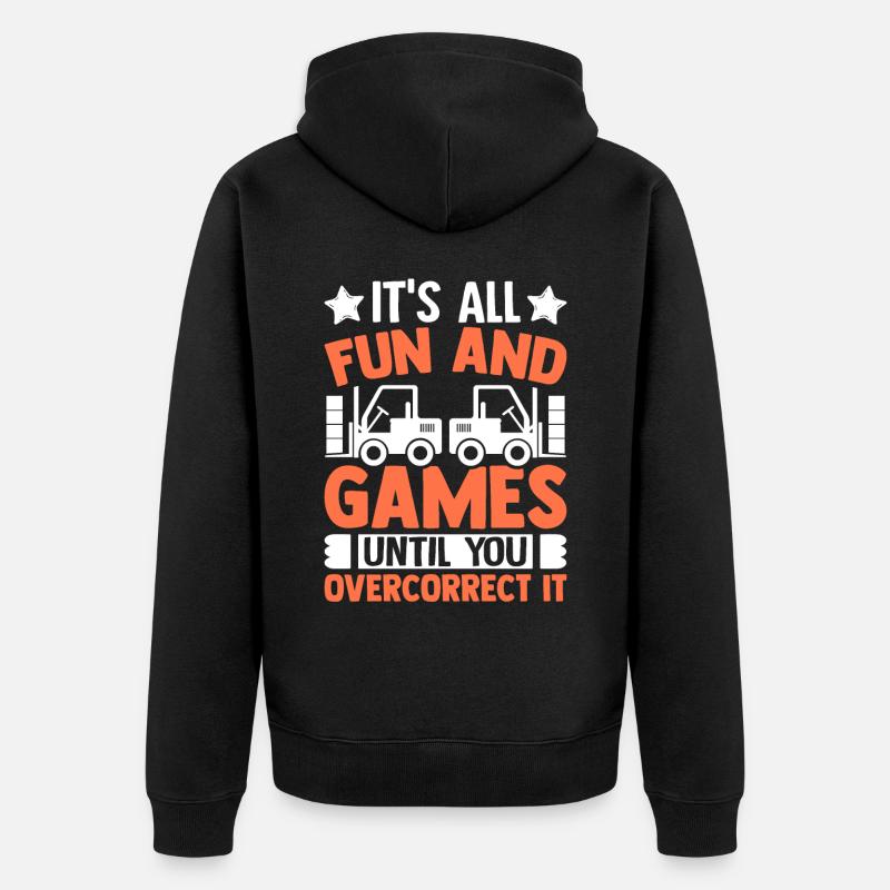 Gabelstaplerfahrer - Unisex Premium Bio Zip Hoodie - Schwarz