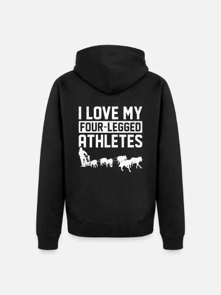 Mushing Dog Sledding Musher - Unisex Premium Organic Zip Hoodie - black