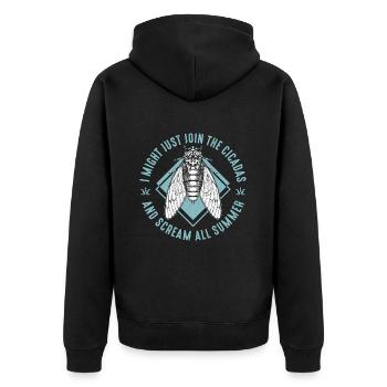 Cigales Je pourrais bien rejoindre l’entomologiste des cigales - Veste à capuche bio Premium Unisexe - noir - Dos - Nico (187cm)