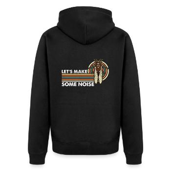 Cicadas Let's Make Some Noise Periodical Cicadas - Unisex Premium Organic Zip Hoodie - black - Back - Nico (187cm)