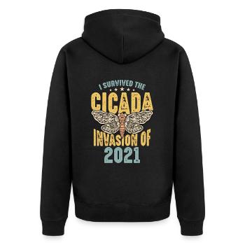 Cigales J’ai survécu à l’invasion des cigales Homoptères - Veste à capuche bio Premium Unisexe - noir - Dos - Nico (187cm)