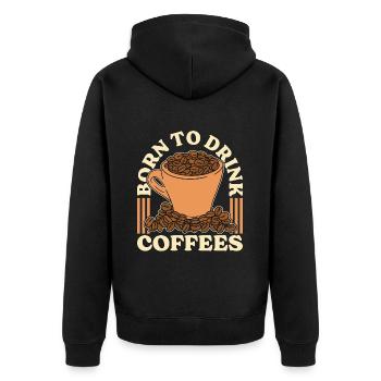 Espresso Born To Drink Cafés Cappuccino Latte - Veste à capuche bio Premium Unisexe - noir - Dos - Nico (187cm)