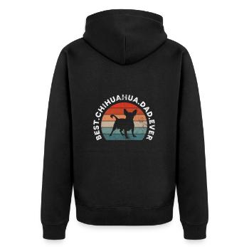 Chihuahua - Unisex Premium Organic Zip Hoodie - black - Back - Nico (187cm)