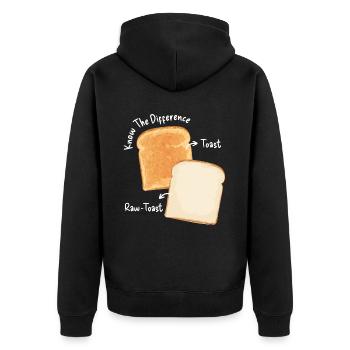 Toast Difference Bread Toast Breakfast - Unisex Premium Organic Zip Hoodie - black - Back - Nico (187cm)