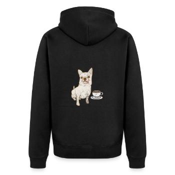 Chihuahua - Unisex Premium Organic Zip Hoodie - black - Back - Nico (187cm)