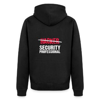 Hacker Coder Computerfreak Nerd Hacking Geschenk - Unisex Premium Bio Zip Hoodie - Schwarz - Hinten - Nico (187cm)