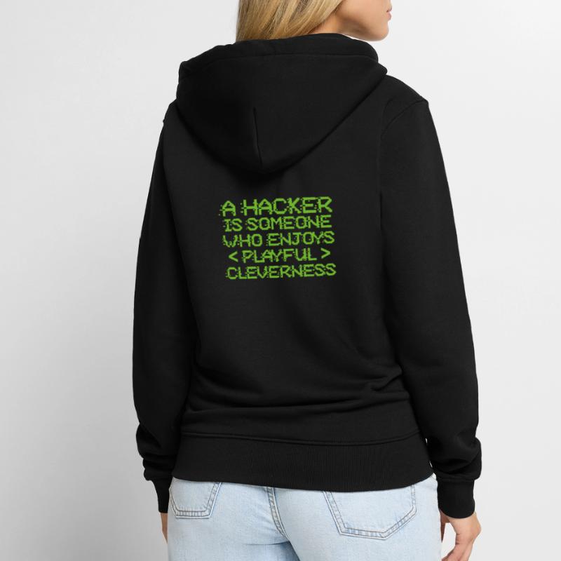 Hacker Coder Computer Hacking Gift Unisex Premium Organic Zip Hoodie