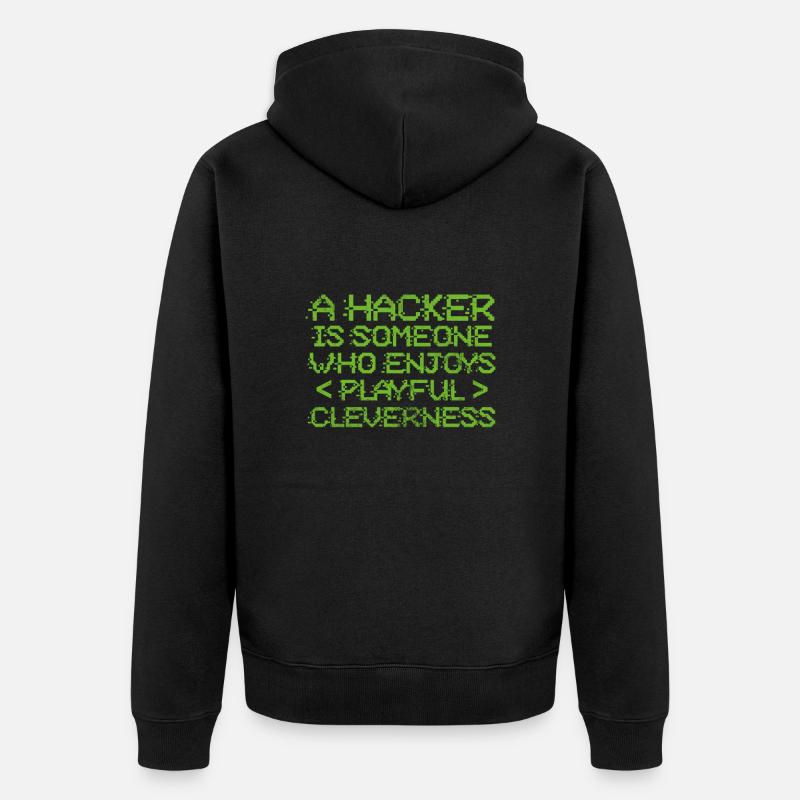 Hacker - Unisex Premium Bio Zip Hoodie - Schwarz