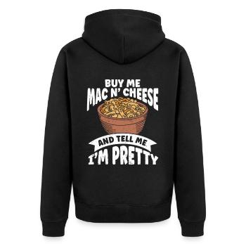 Macaroni au fromage Nouilles Cadeau Pâtes - Veste à capuche bio Premium Unisexe - noir - Dos - Nico (187cm)