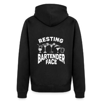 Bartender Gift Job Waiter Bartender - Unisex Premium Organic Zip Hoodie - black - Back - Nico (187cm)