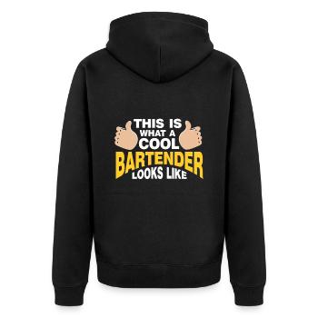 Bartender Gift Job Waiter Bartender - Unisex Premium Organic Zip Hoodie - black - Back - Nico (187cm)