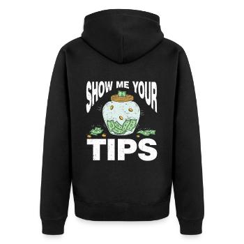 Bartender Gift Job Waiter Bartender - Unisex Premium Organic Zip Hoodie - black - Back - Nico (187cm)