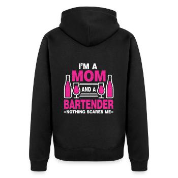 Bartender Gift Job Waiter Bartender - Unisex Premium Organic Zip Hoodie - black - Back - Nico (187cm)
