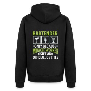 Bartender Gift Job Waiter Bartender - Unisex Premium Organic Zip Hoodie - black - Back - Nico (187cm)
