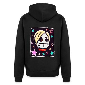 dessin animé d’enfant : anime de fille drôle - Veste à capuche bio Premium Unisexe - noir - Dos - Nico (187cm)