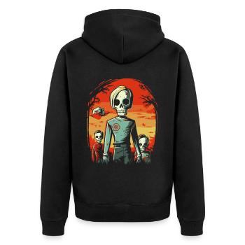 Dessin animé Anime Manga Zombie Goule Amis - Veste à capuche bio Premium Unisexe - noir - Dos - Nico (187cm)